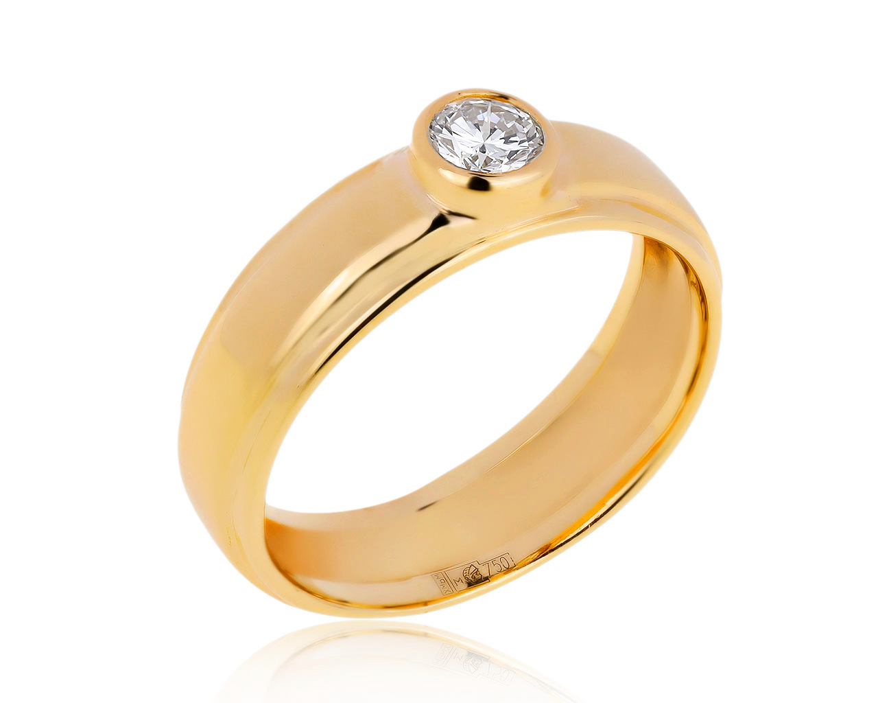 Престижное золотое кольцо с бриллиантом 0.25ct 030720/1