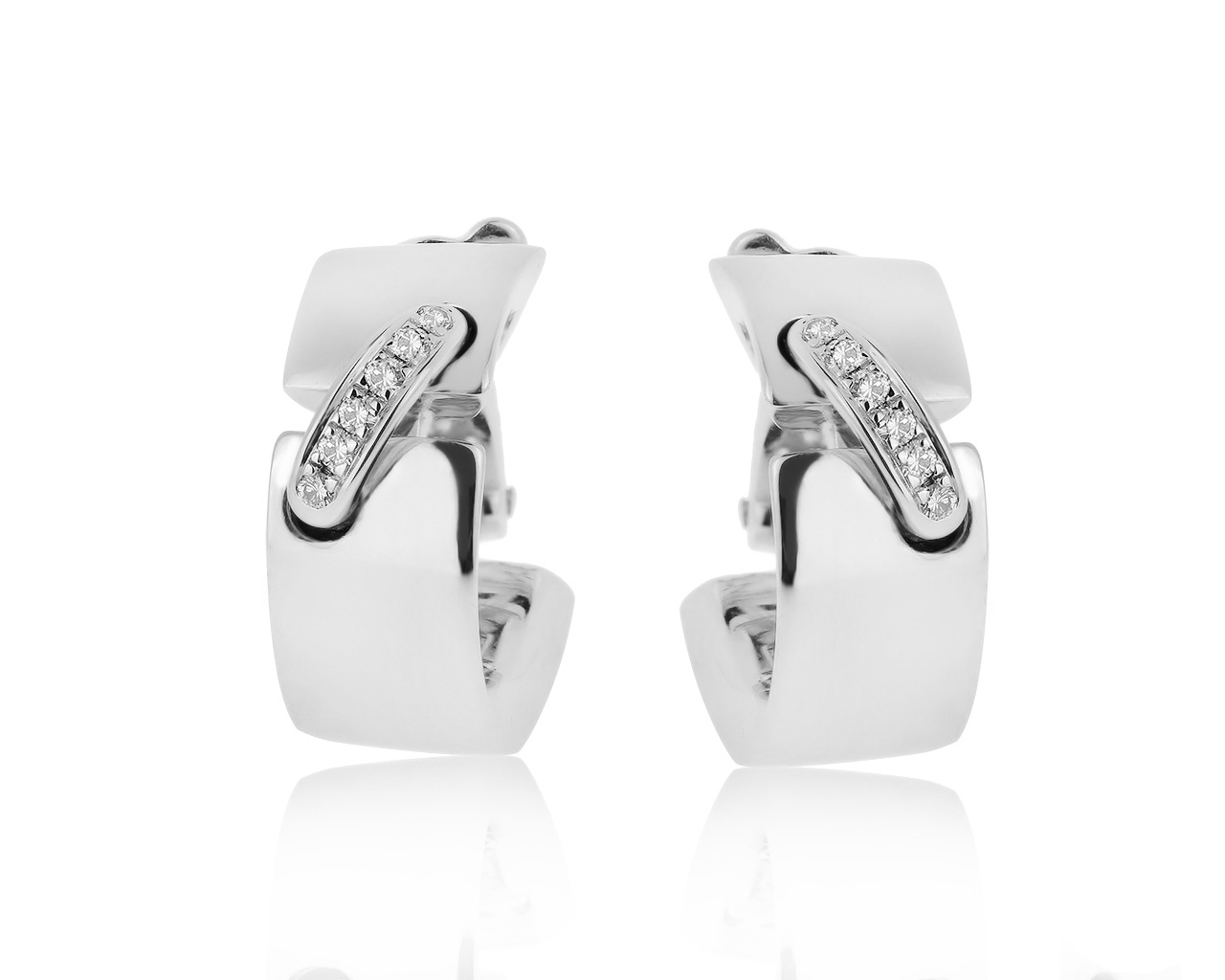 Оригинальные золотые серьги с бриллиантами 0.10ct Chaumet 281019/9
