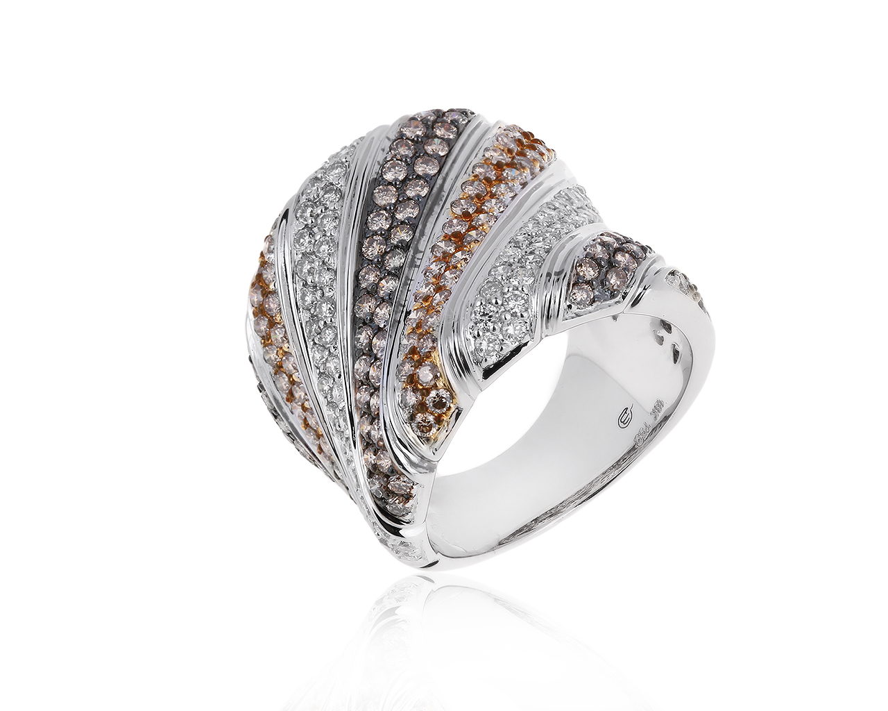 Женственное золотое кольцо с бриллиантами 2.16ct 251219/1