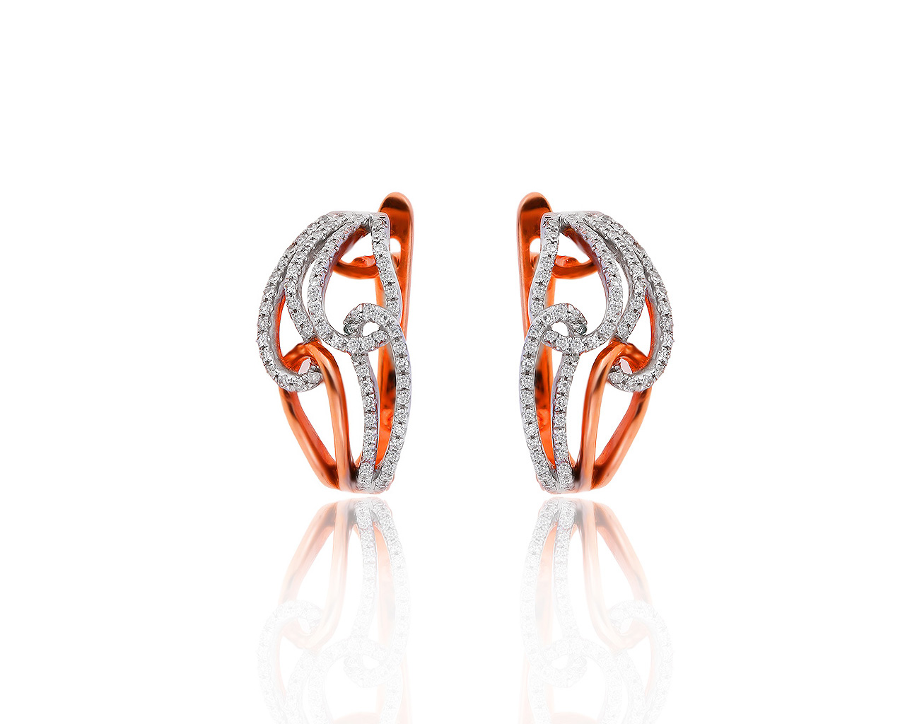 Изящные золотые серьги с бриллиантами 0.43ct 180118/26 Изящные золотые серьги с бриллиантами 0.43ct 180118/26