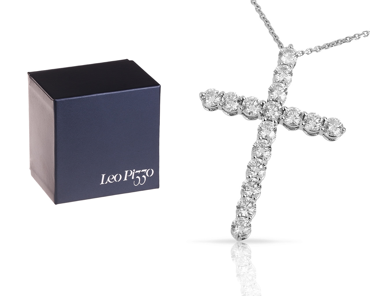 Стильный золотой крест с бриллиантами 1.40ct Leo Pizzo