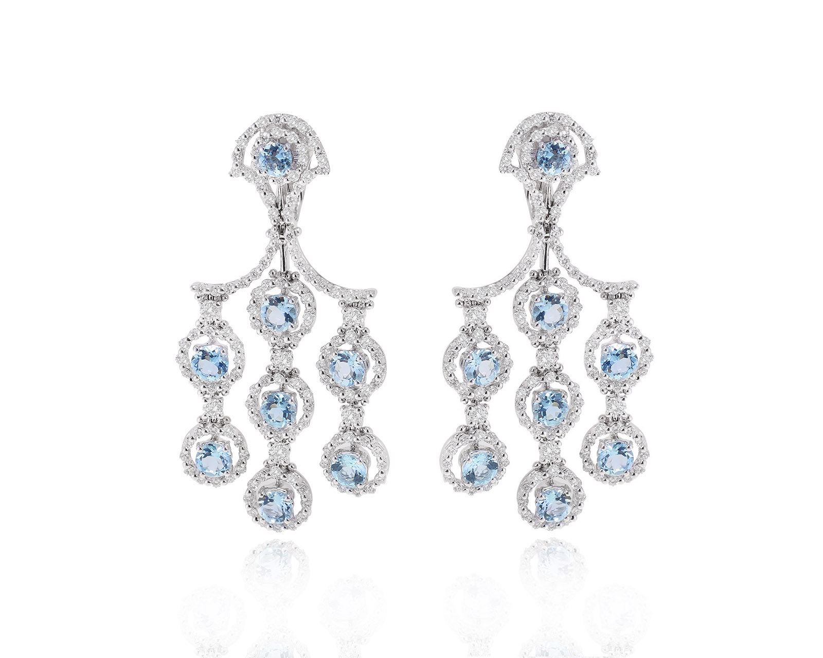 Оригинальные золотые серьги с аквамаринами 4.20ct Damiani Juliette 160223/4 Оригинальные золотые серьги с аквамаринами 4.20ct Damiani Juliette 160223/4