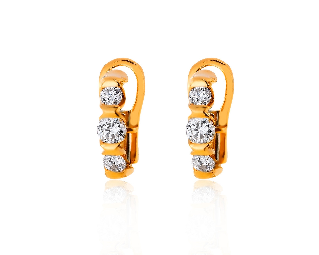 Оригинальные золотые серьги с бриллиантами 1.04ct Luca Carati 291019/8