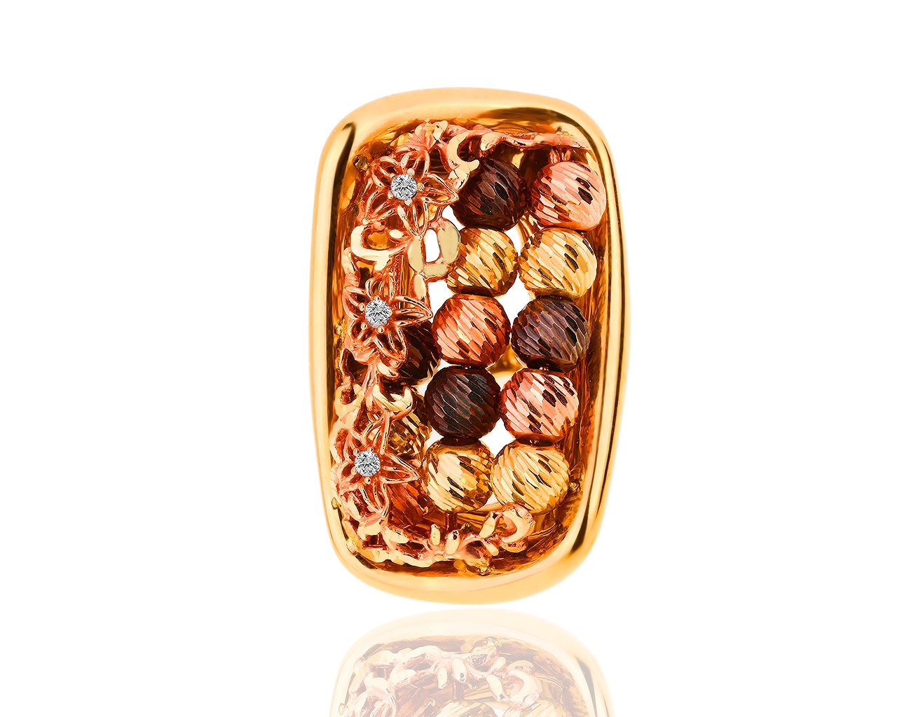 Итальянское золотое кольцо с бриллиантами 0.10ct Prestige