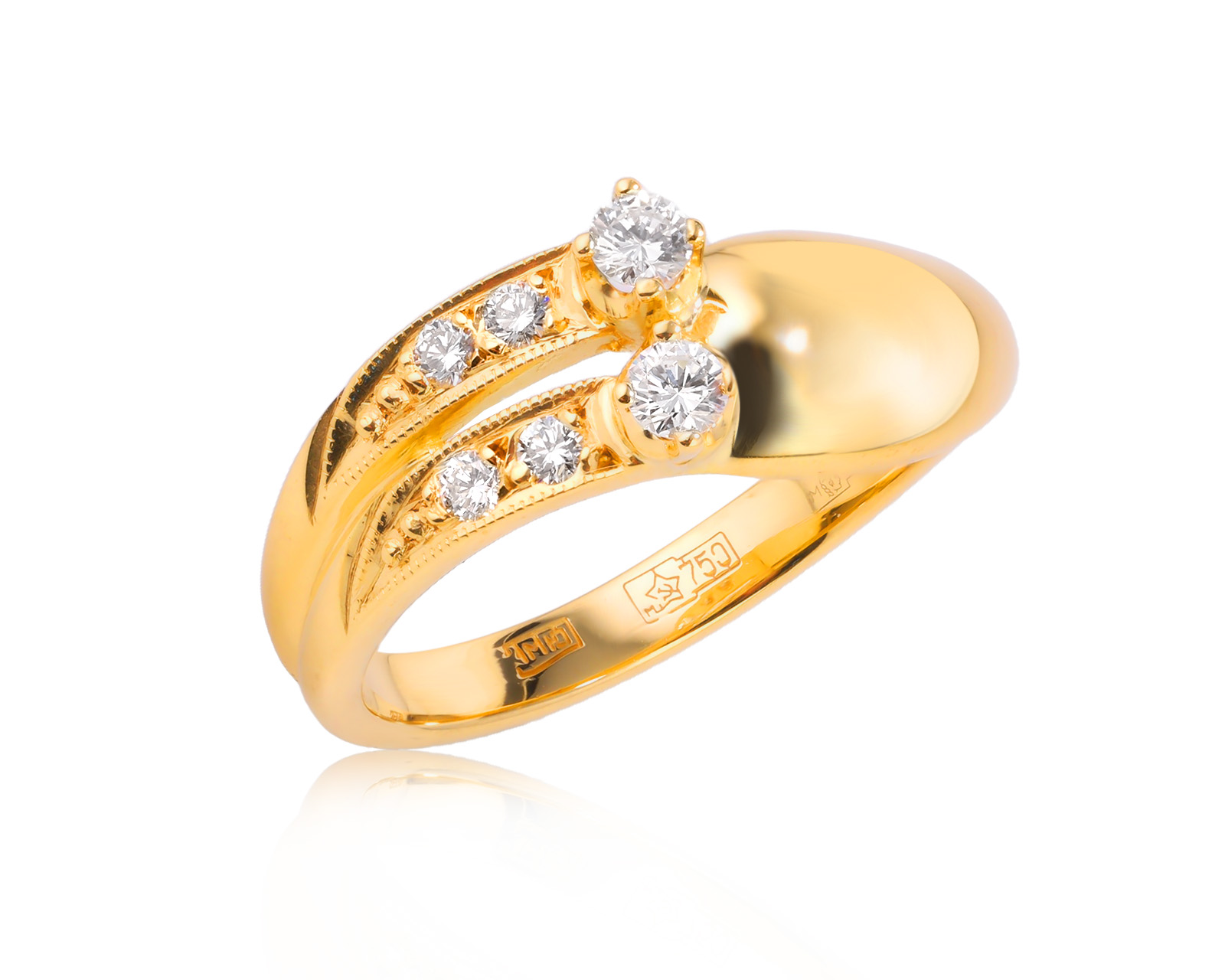 Золотое кольцо с бриллиантами 0.17ct СССР 230326/2