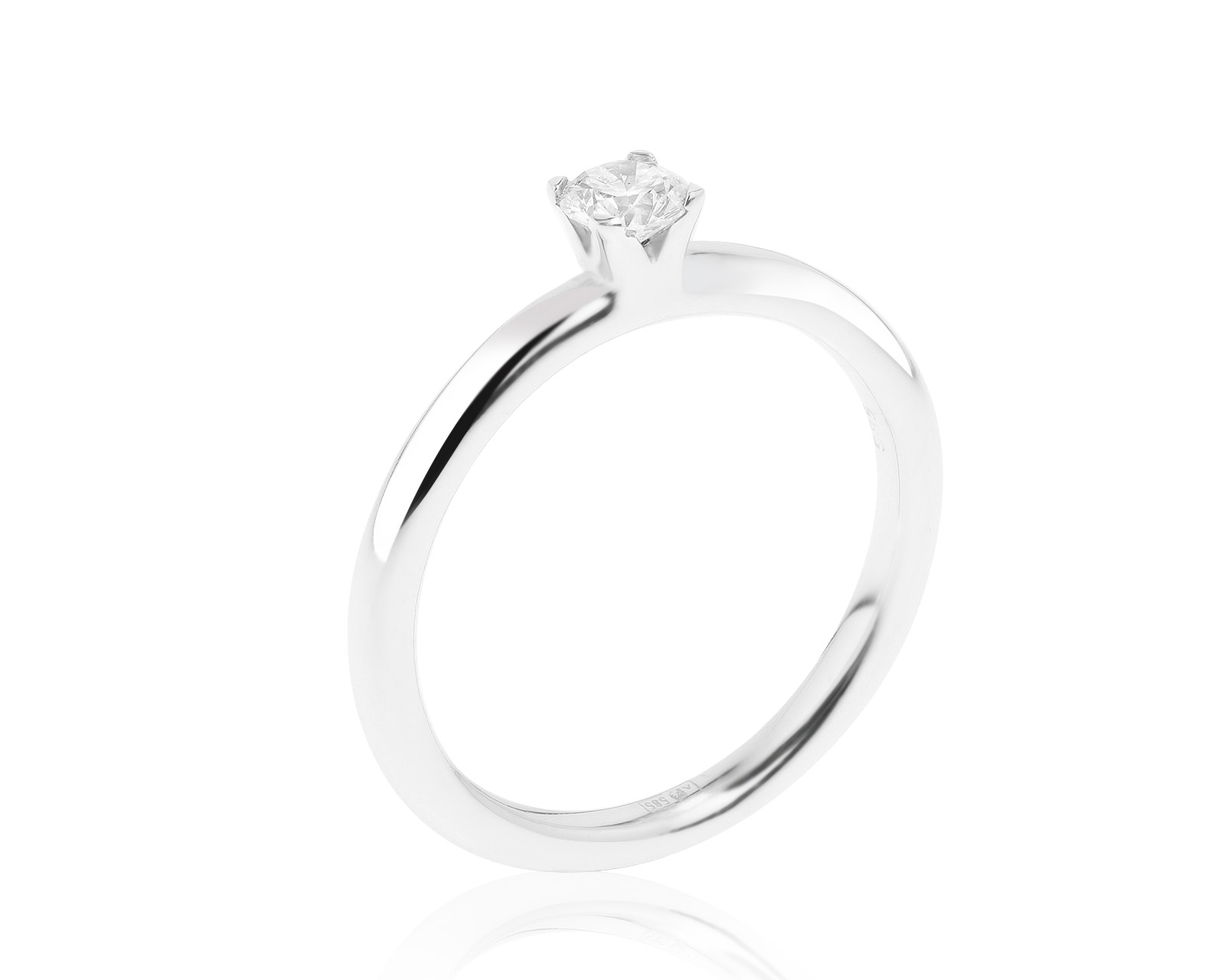 Классическое золотое кольцо с бриллиантом 0.27ct 271217/4