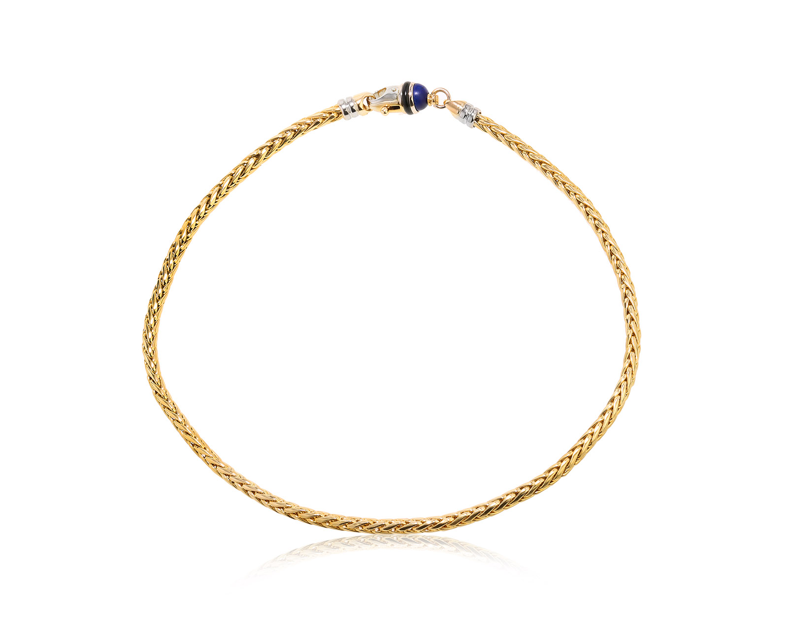 Золотое колье с ониксом и лазуритом 091023/1