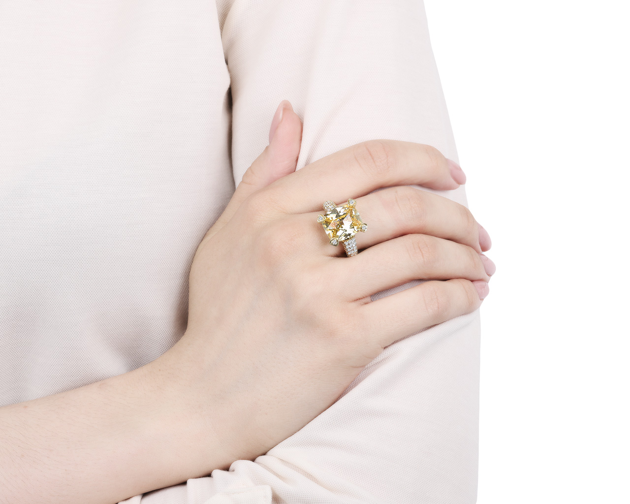 Оригинальное золотое кольцо с бриллиантами 0.95ct Judith Ripka