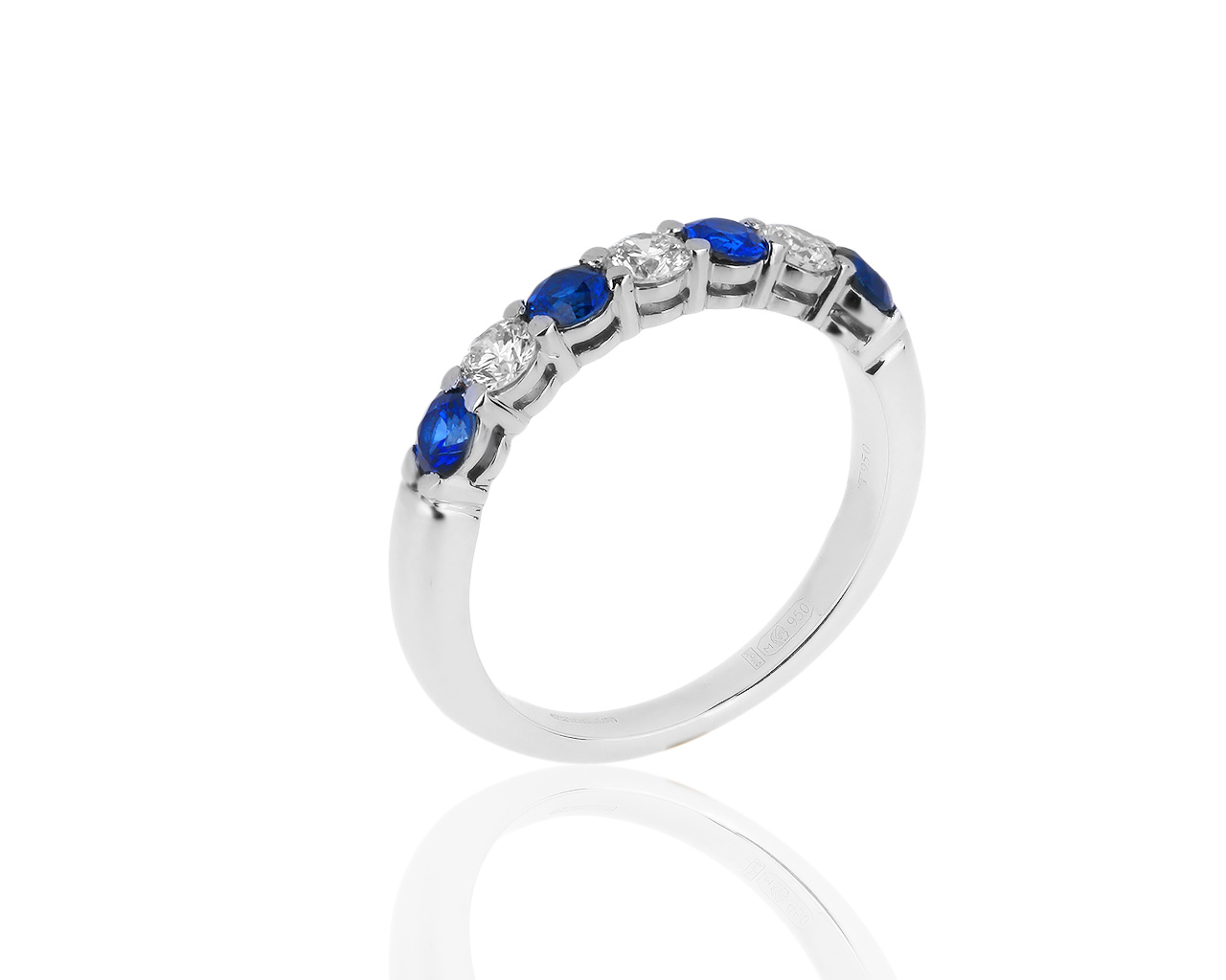 Оригинальное платиновое кольцо с сапфирами 0.40ct Tiffany&Co