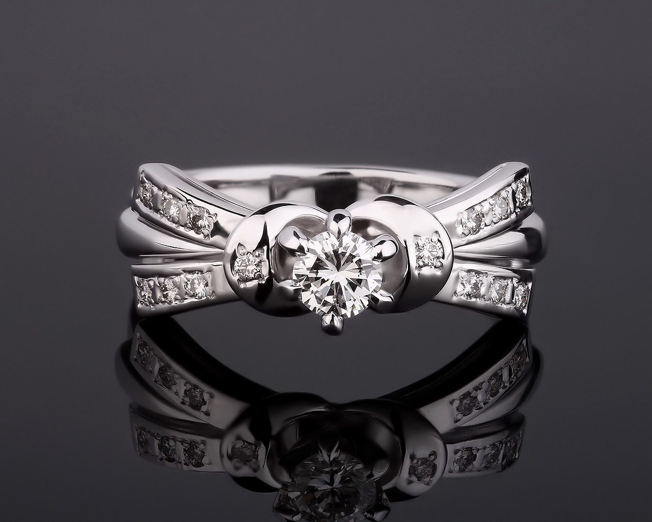 Безупречное золотое кольцо с бриллиантами 0.43ct 151217/16