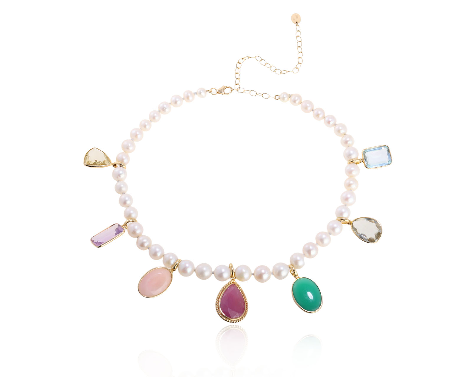 Оригинальное золотое колье с цветными камнями 35.27ct Tous Gem Power 200126/2