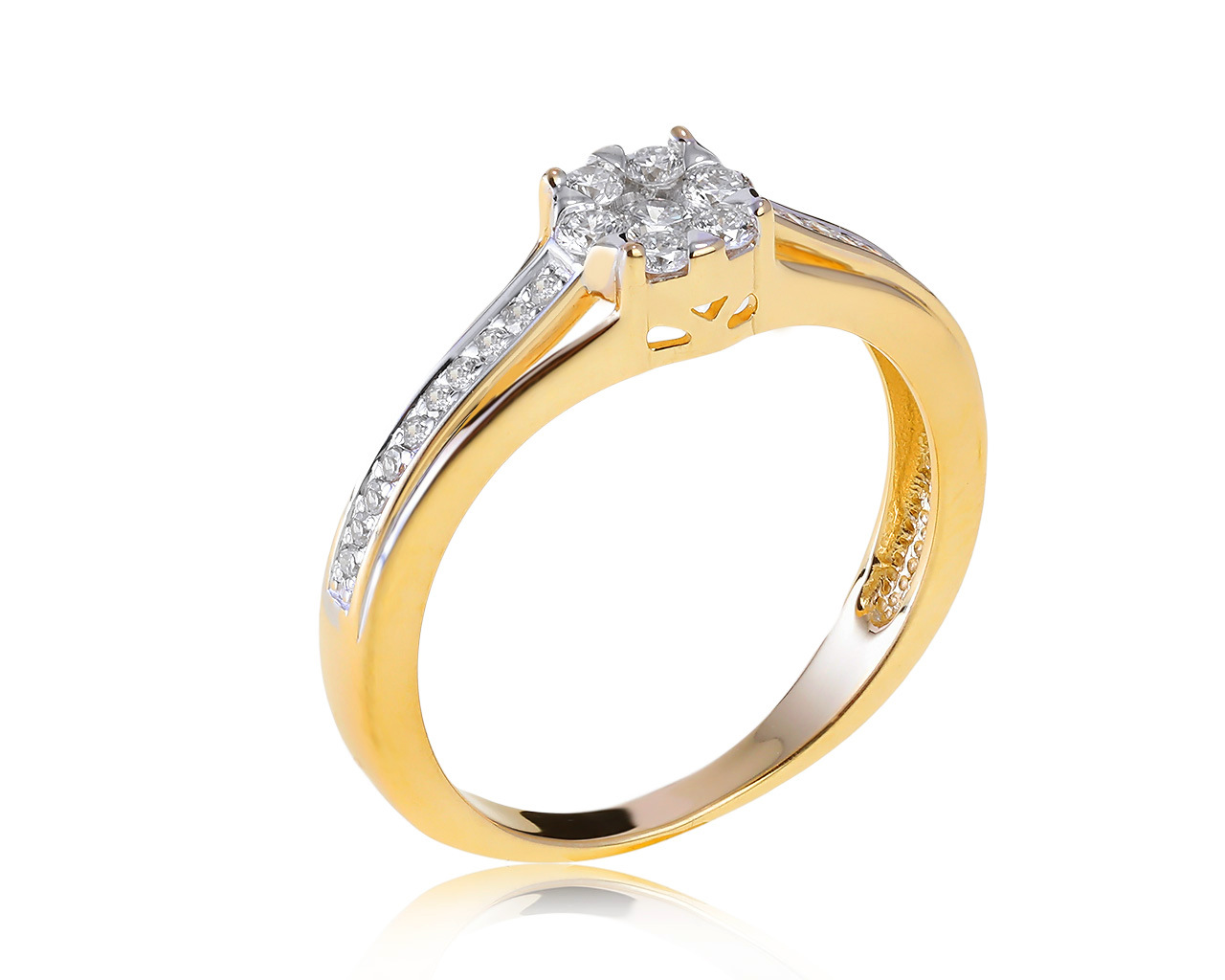 Прелестное золотое кольцо с бриллиантами 0.28ct 140221/15