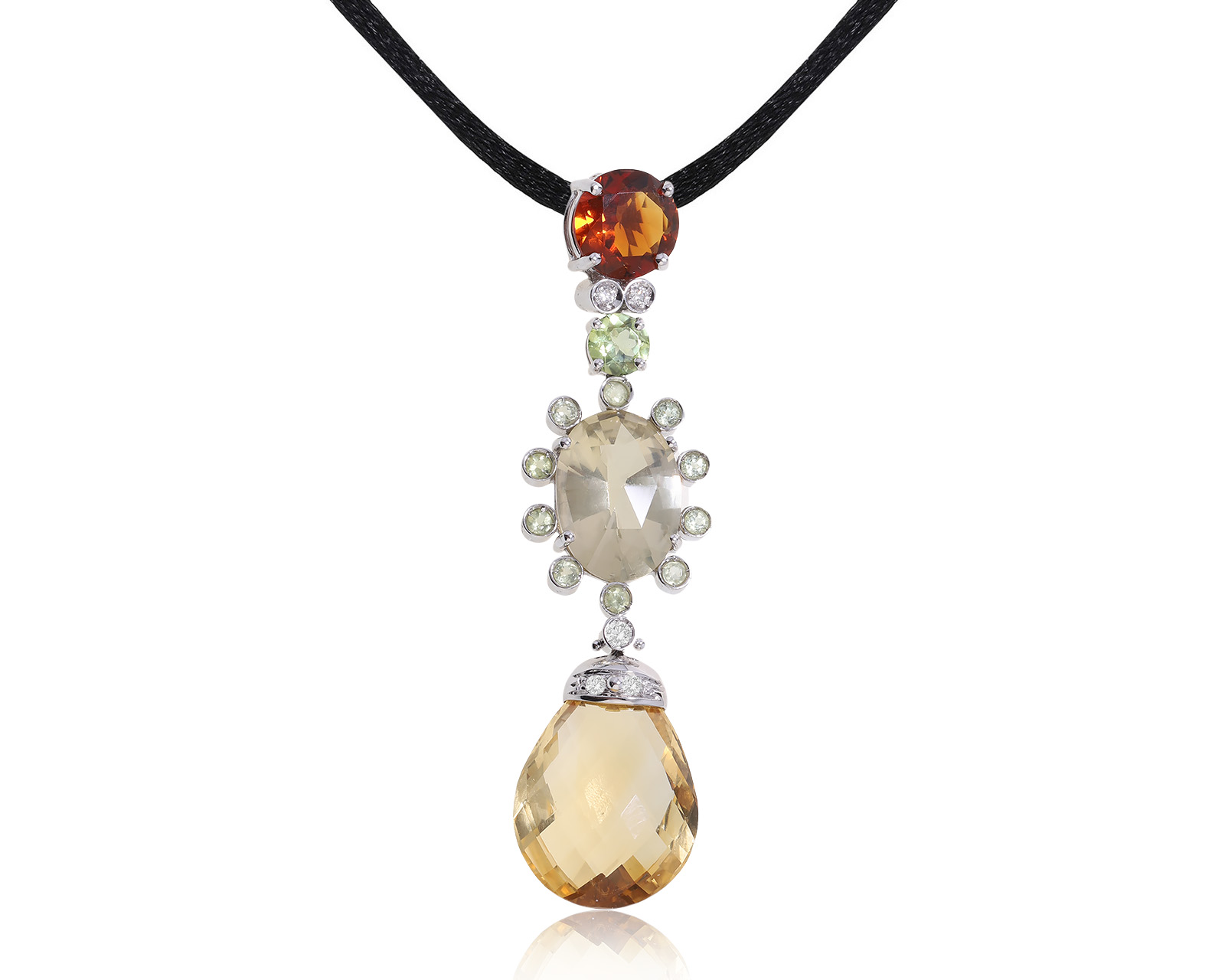 Оригинальный золотой кулон с цитринами 7.25ct Roberto Mangiarotti 220323/1
