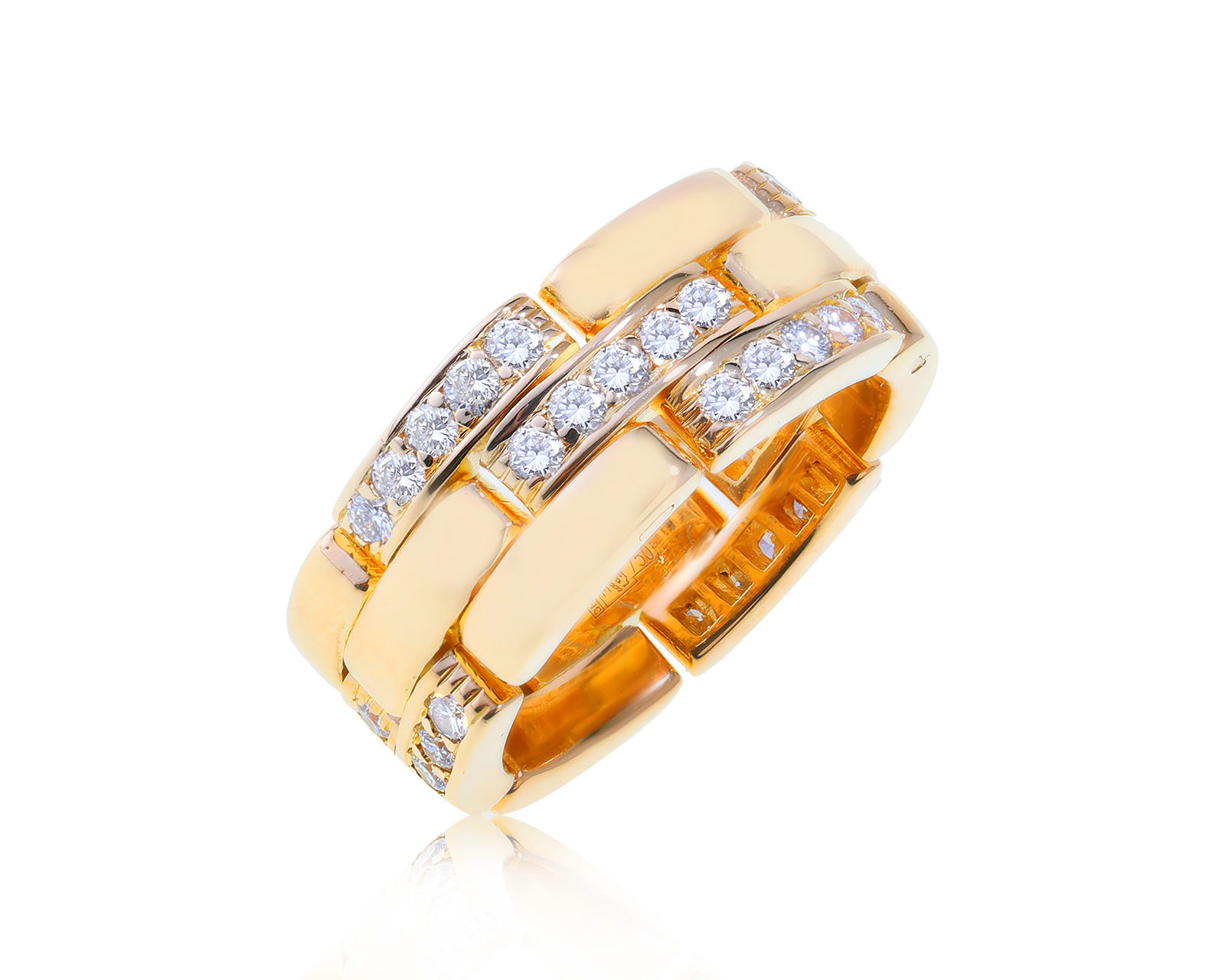 Оригинальное золотое кольцо Cartier Maillon Pantere