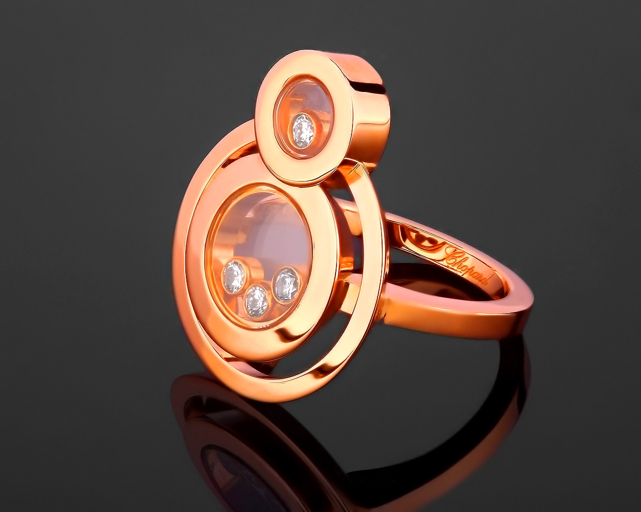 Золотое кольцо с бриллиантами Chopard Happy Eight