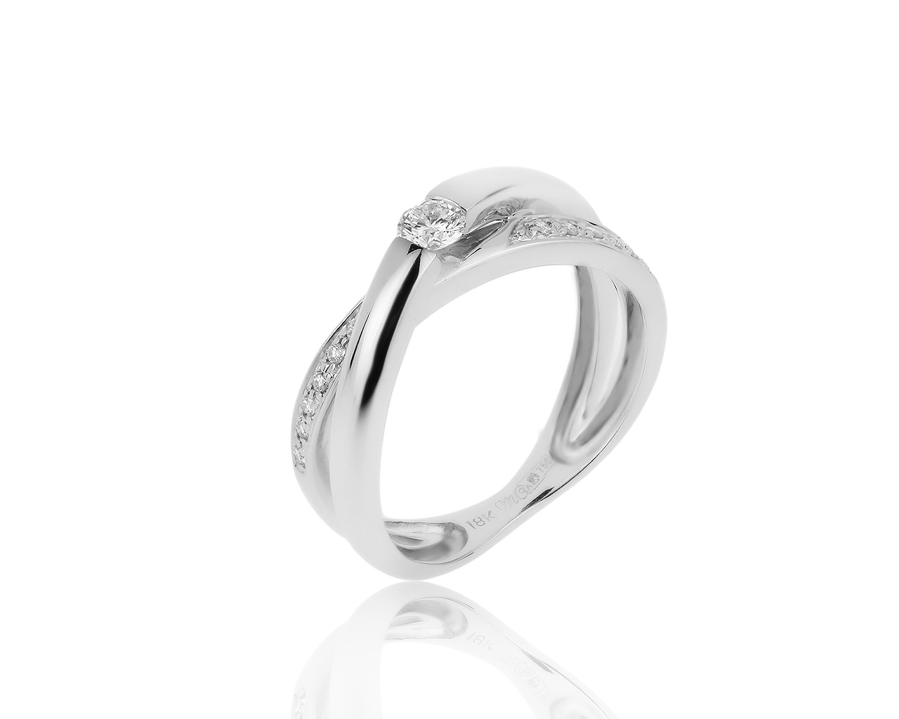 Оригинальное золотое кольцо с бриллиантами 0.23ct Mauro Conti