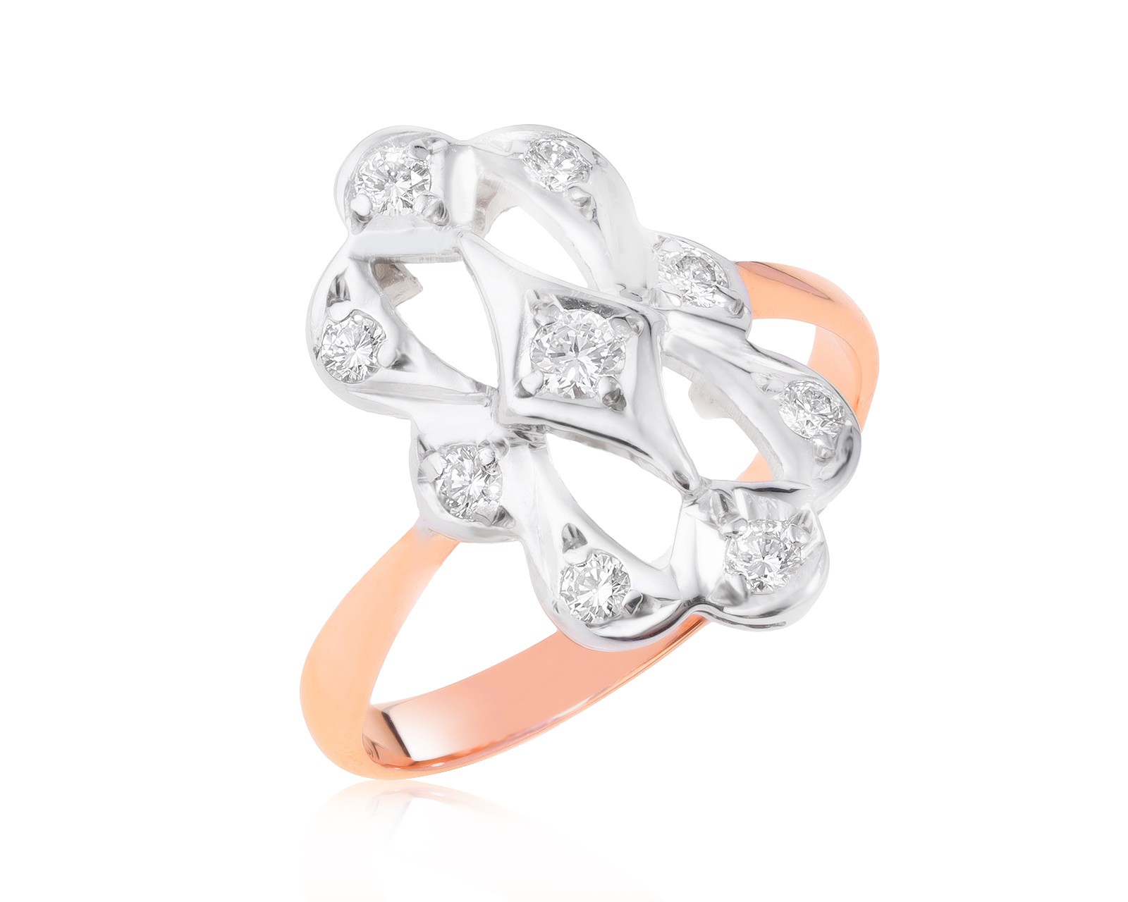 Винтажное золотое кольцо с бриллиантами 0.37ct СССР 160122/6