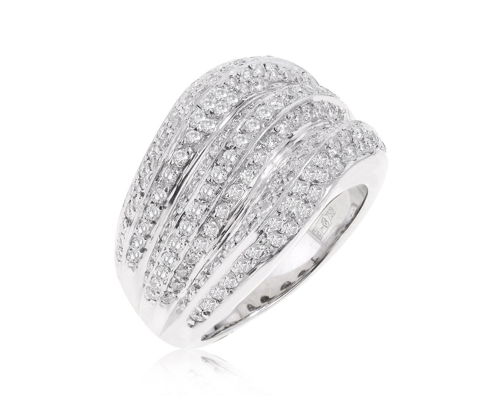 Шикарное золотое кольцо с бриллиантами 1.75ct 031221/1 Шикарное золотое кольцо с бриллиантами 1.75ct 031221/1