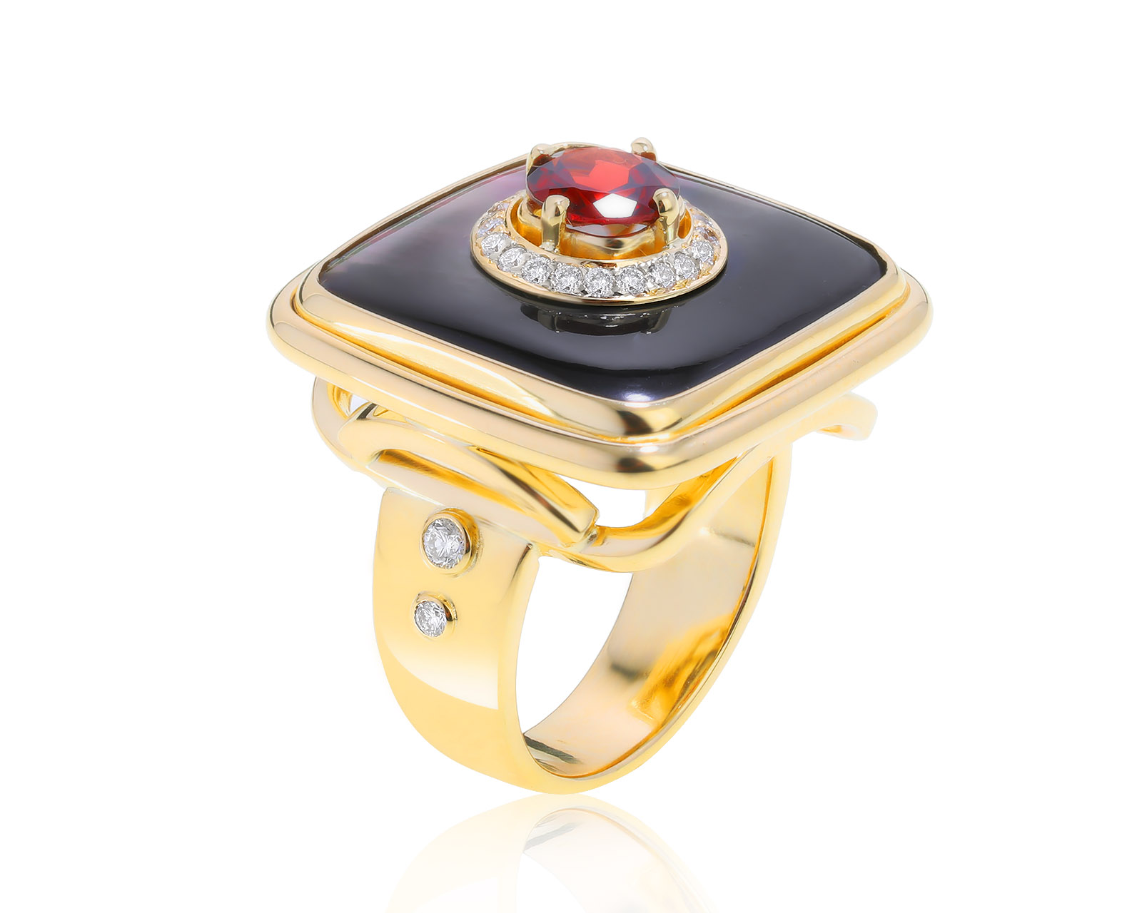 Царское золотое кольцо с гранатом 0.90ct 090222/1