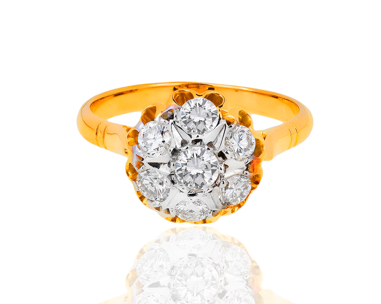 Красивое золотое кольцо с бриллиантами 0.85ct 030219/7