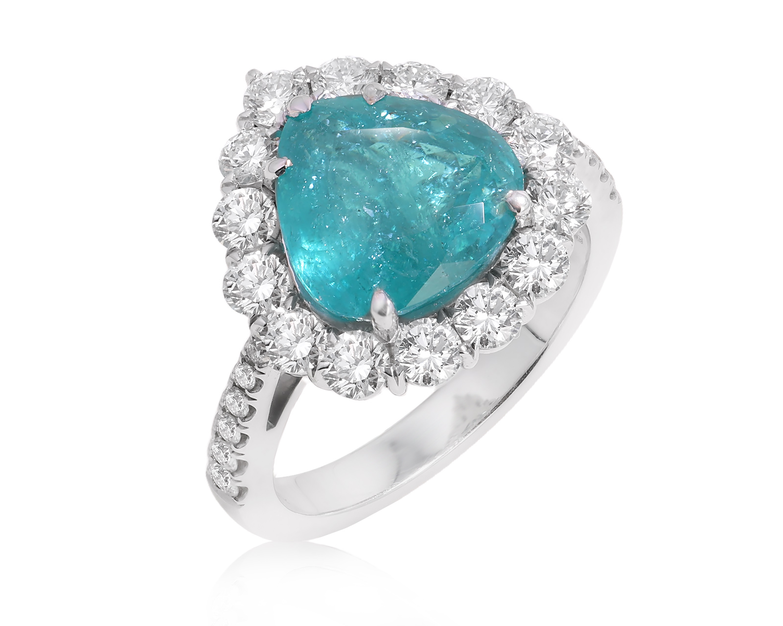 Золотое кольцо с турмалином параиба Мозамбик 4.45ct Evgeny Matveev 290525/Б46