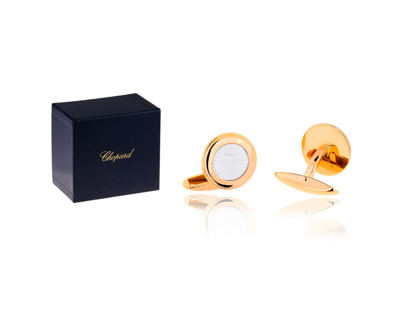 Оригинальные золотые запонки Chopard