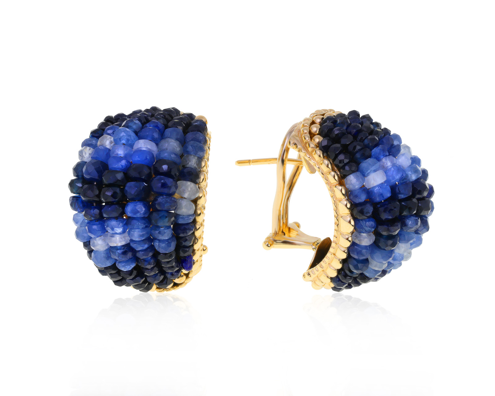 Итальянские золотые серьги с сапфирами 31.90ct 120221/3