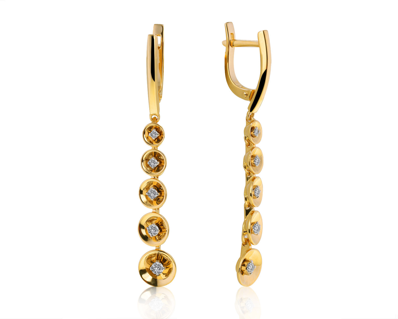 Потрясающие золотые серьги с бриллиантами 0.30ct 260721/14