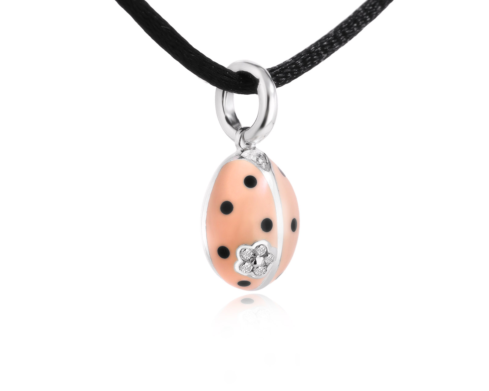 Оригинальный золотой кулон с бриллиантами 0.07ct Aaron Basha Ladybug
