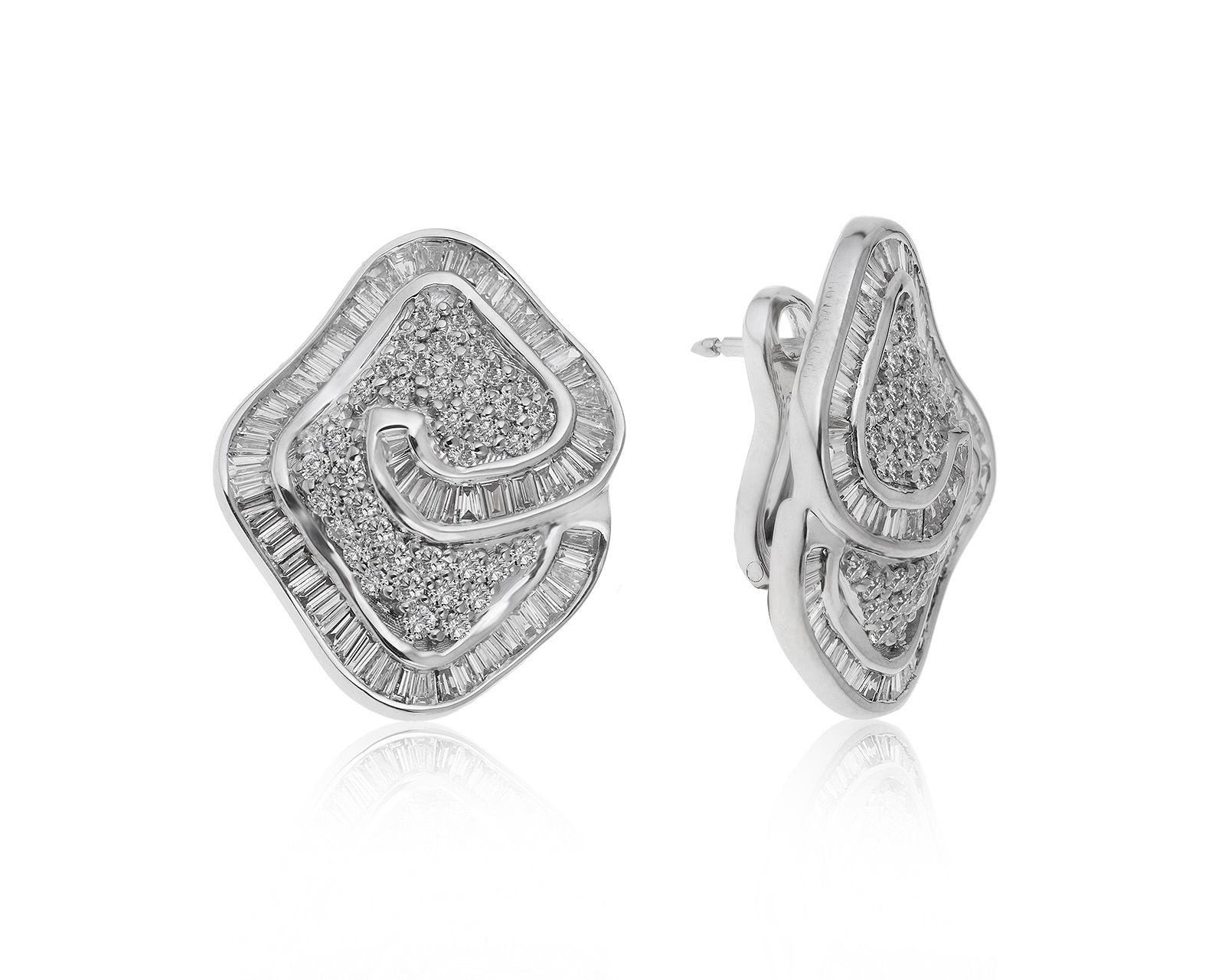 Изысканные золотые серьги с бриллиантами 3.03ct 291020/015