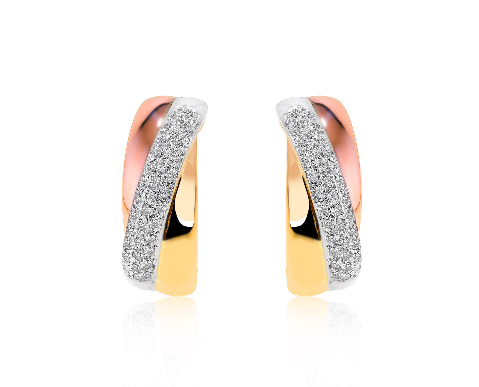 Престижные золотые серьги с бриллиантами 0.45ct