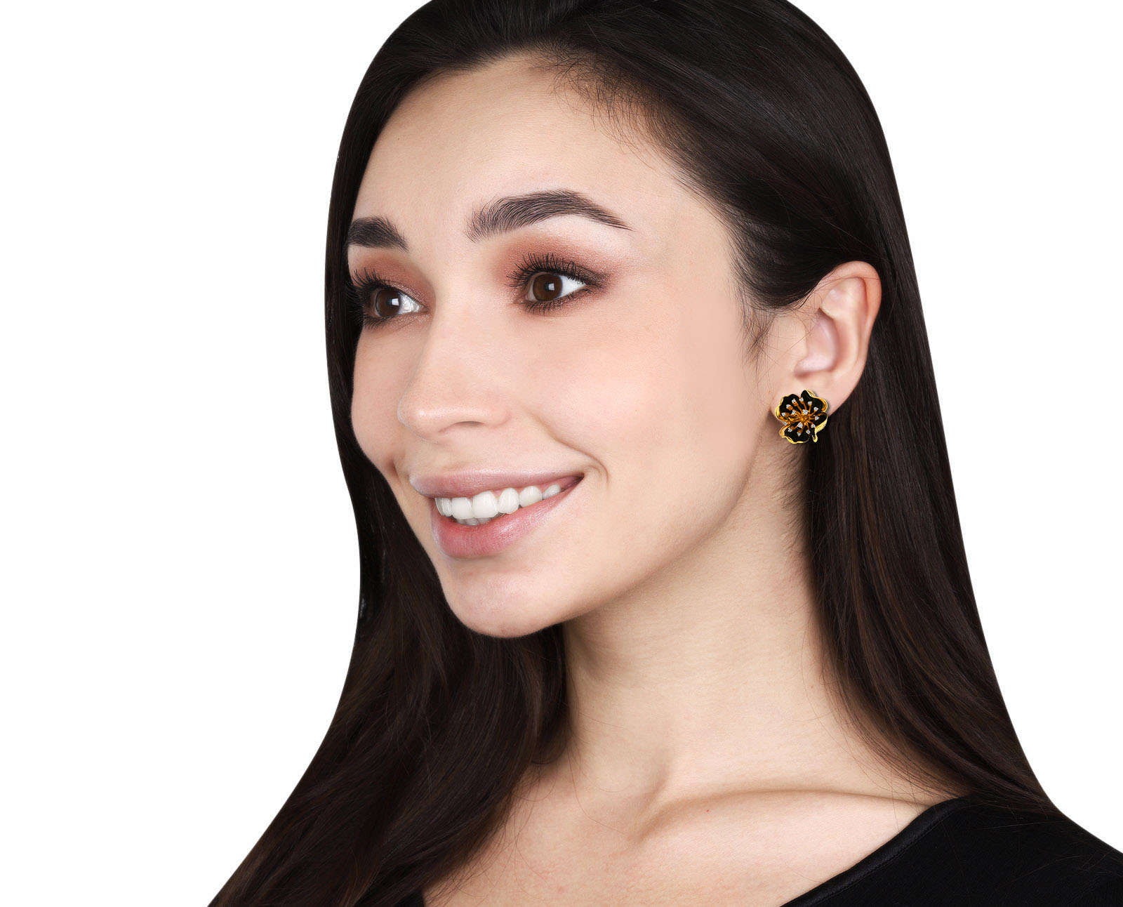 Оригинальные золотые серьги с бриллиантами 0.37ct Roberto Bravo Black Magic