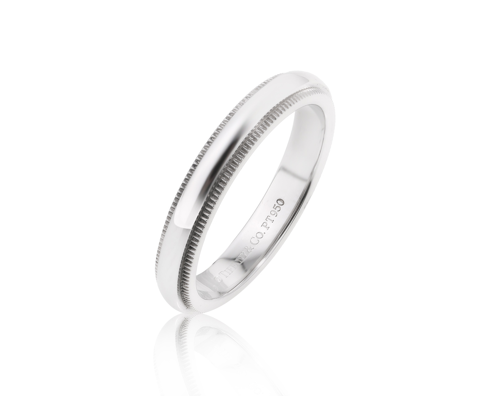 Оригинальное платиновое кольцо Tiffany&Co Milgrain 190624/6
