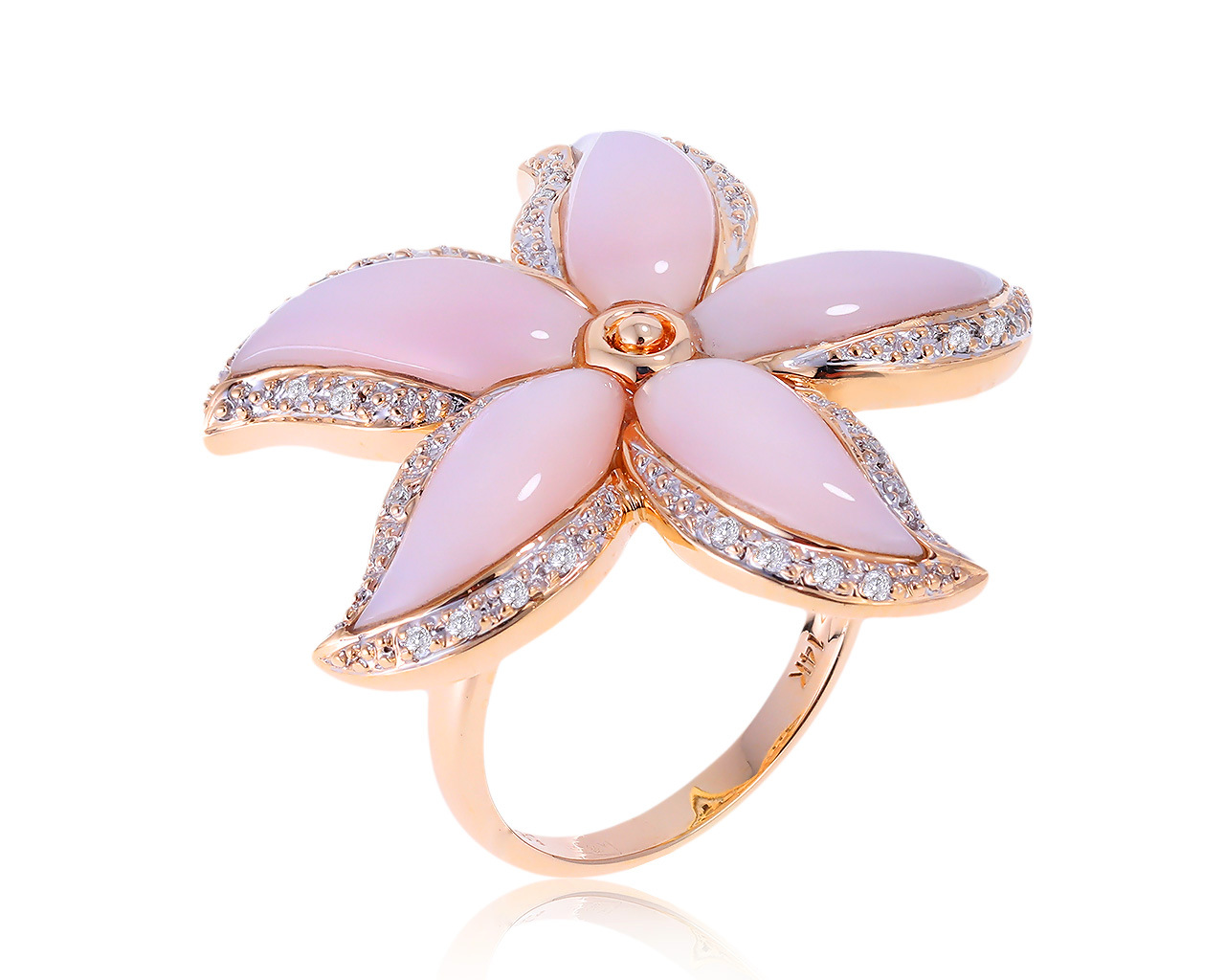 Великолепное золотое кольцо с перламутром 151120/5