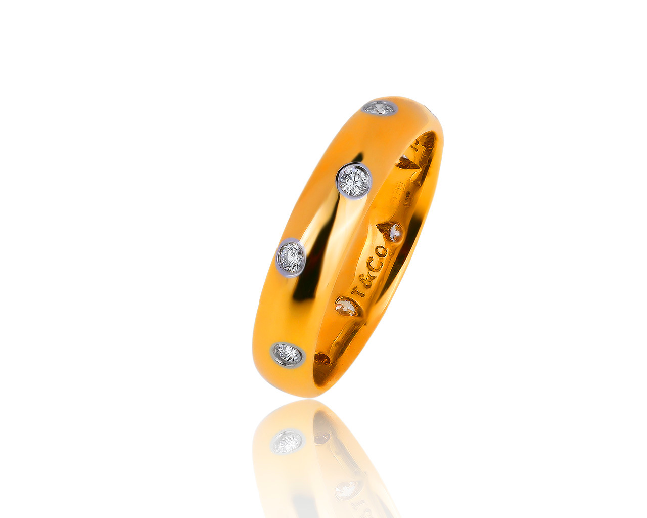 Оригинальное золотое кольцо с бриллиантами 0.22ct Tiffany&Co 030819/21