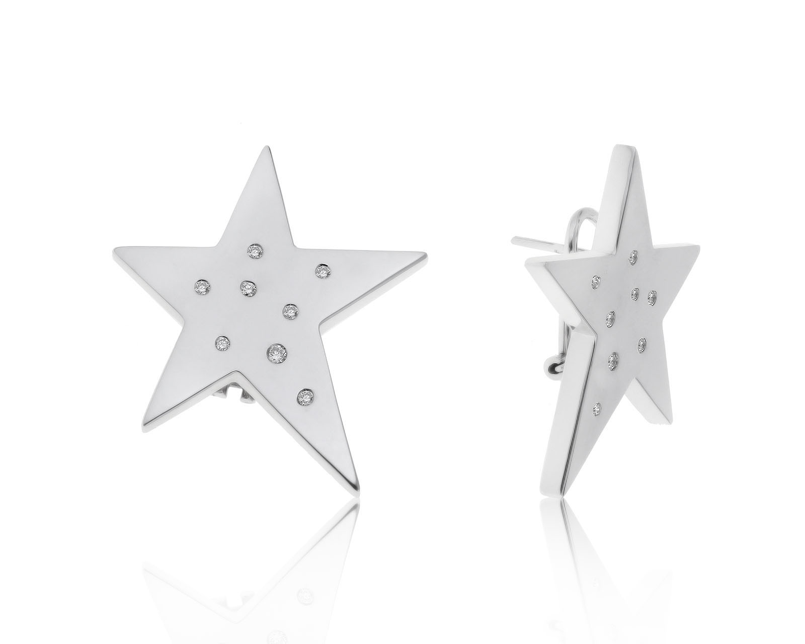 Оригинальные золотые серьги с бриллиантами 0.18ct Roberto Coin Stars 180721/2