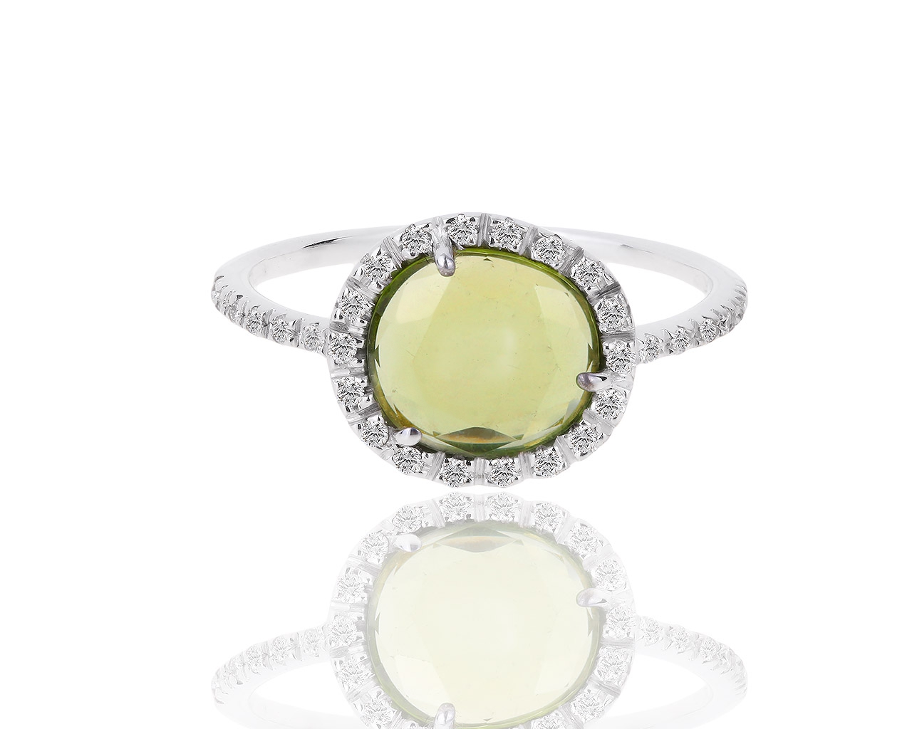 Золотое кольцо с бриллиантами 0.15ct и перидотом Pomellato 020816/1