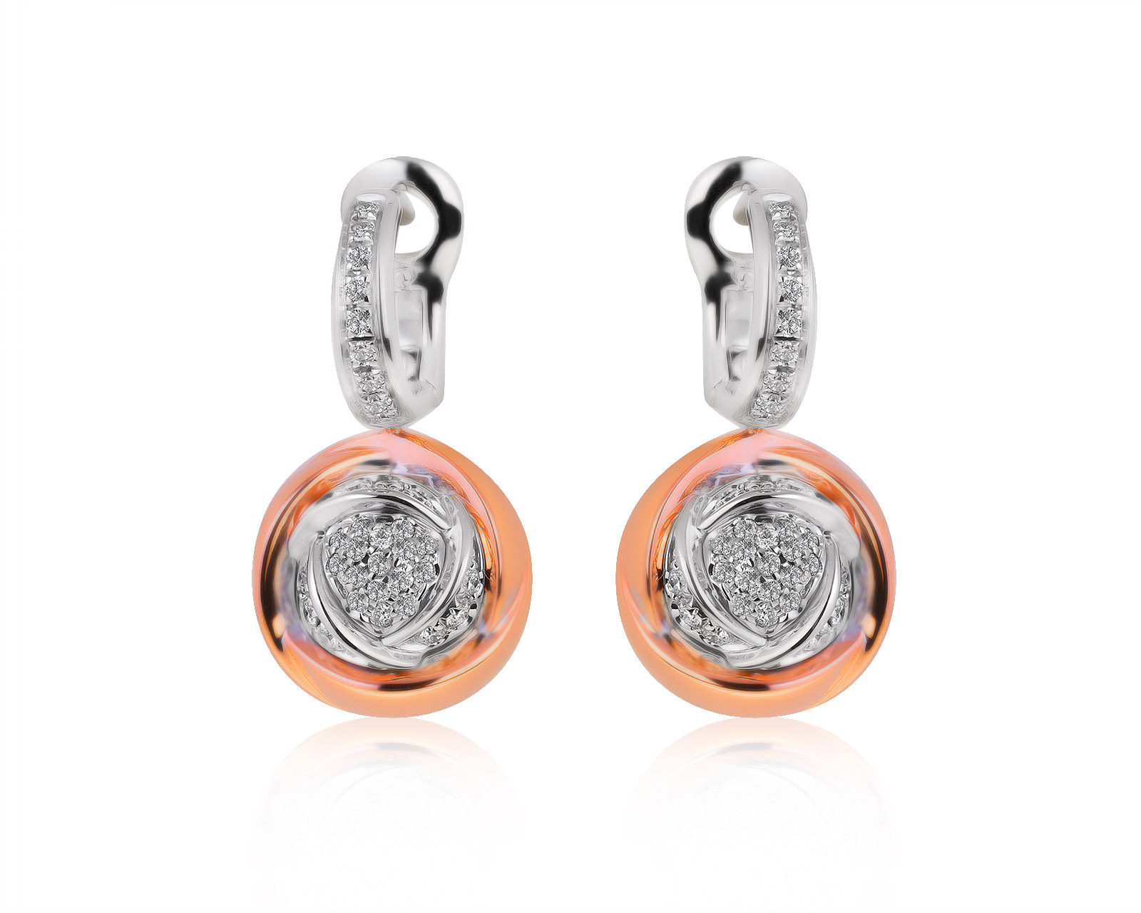 Оригинальные золотые серьги с бриллиантами 0.46ct Damiani Bocciolo