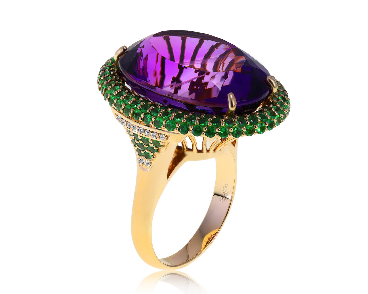 Модное золотое кольцо с аметистом 29.73ct 200121/4