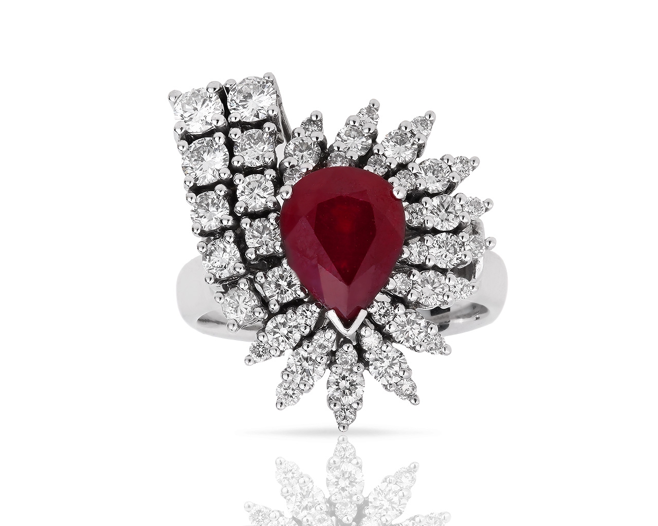 Золотое кольцо с рубином 2.45ct и бриллиантами 1.20ct 290518/14