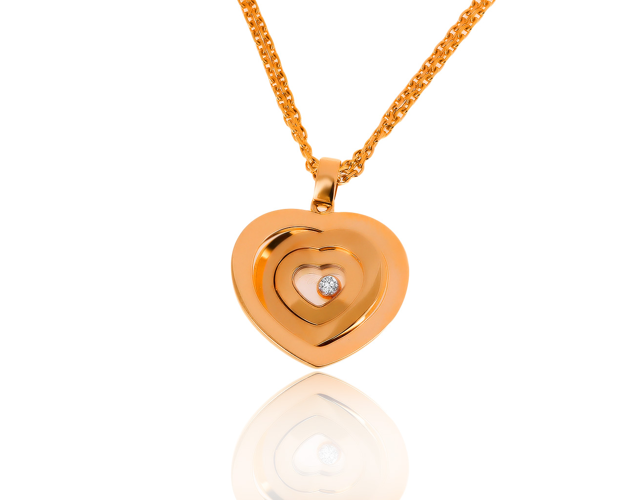 Оригинальный золотой кулон с бриллиантом 0.05ct Chopard 291019/2
