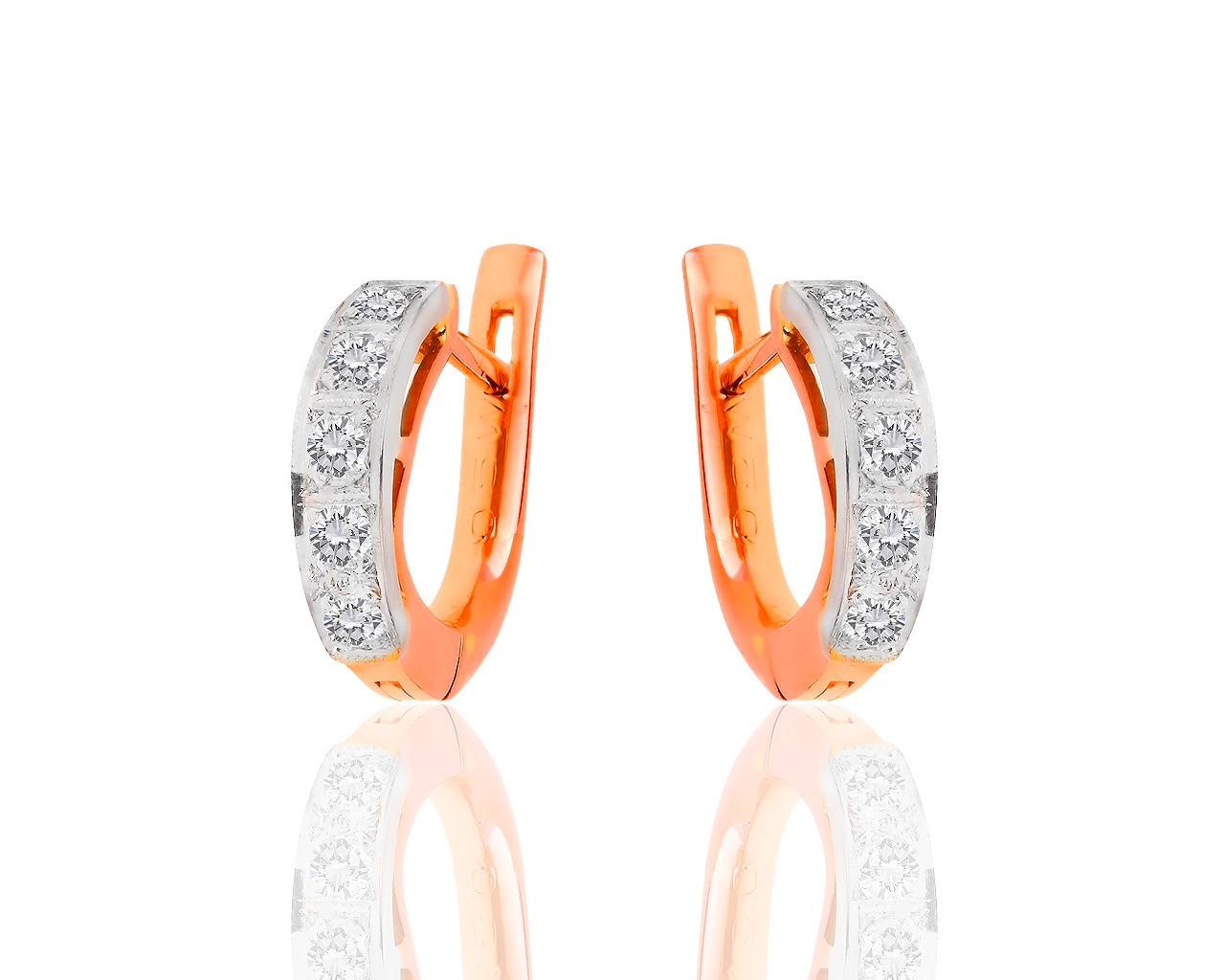 Золотые серьги с бриллиантами 0.35ct 120818/6