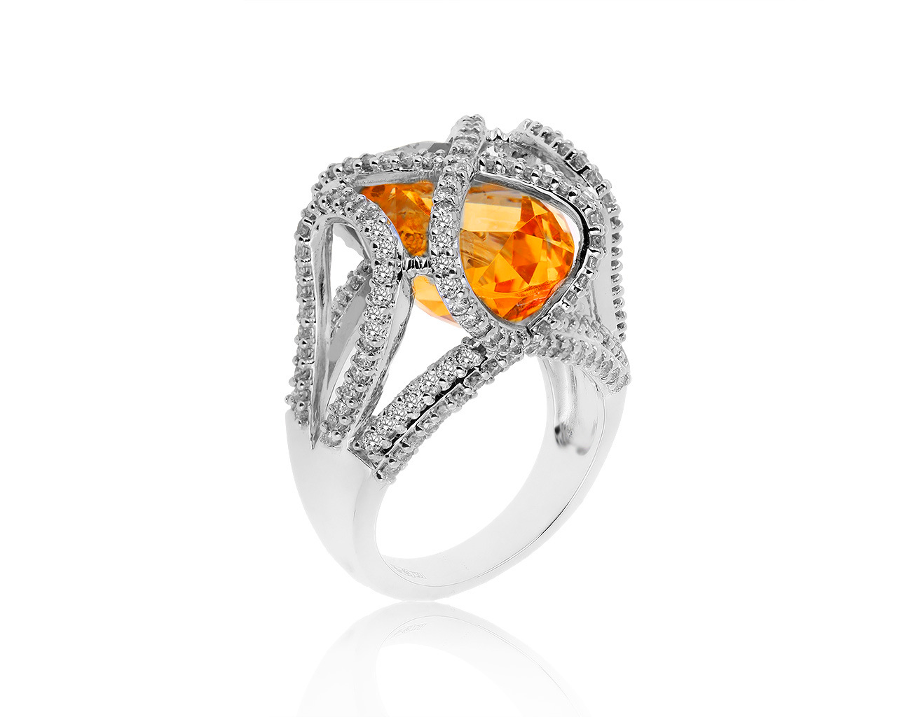 Праздничное золотое кольцо с цитрином 9.67ct 250419/12