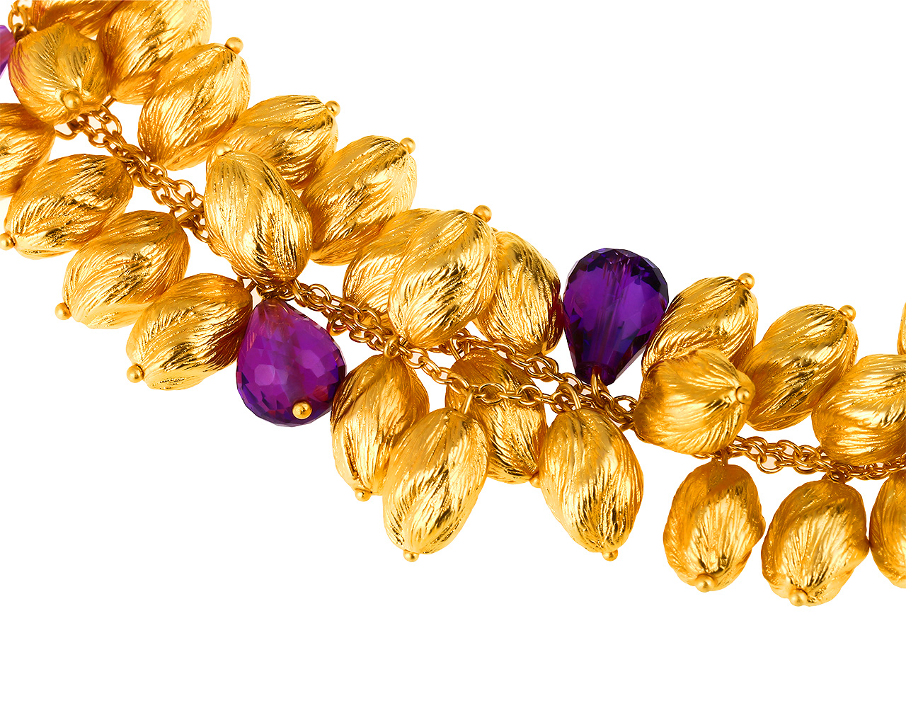 Интересное золотое колье с аметистами Roberto coin 130119/4