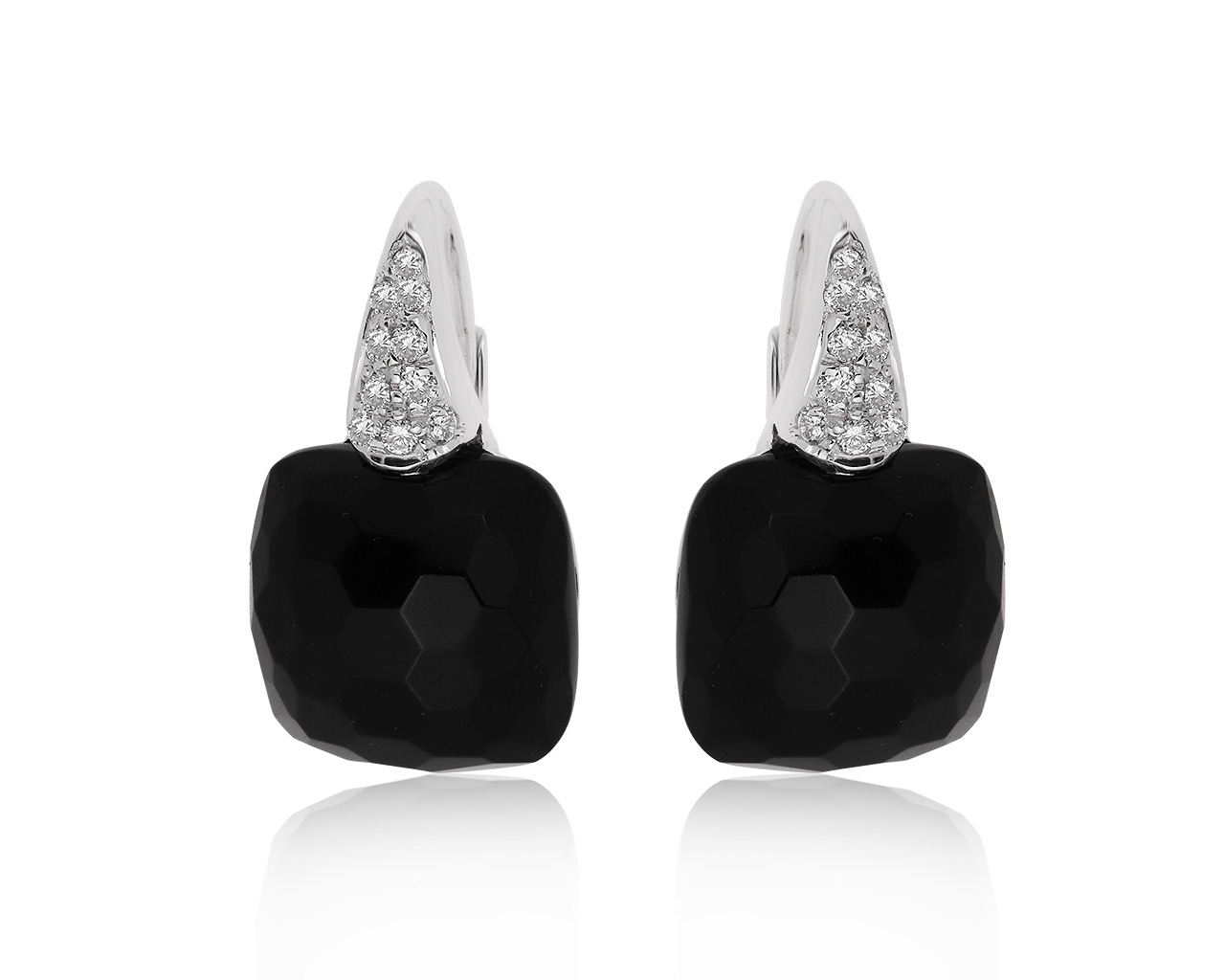 Итальянские золотые серьги с ониксом 10.96ct 290820/2