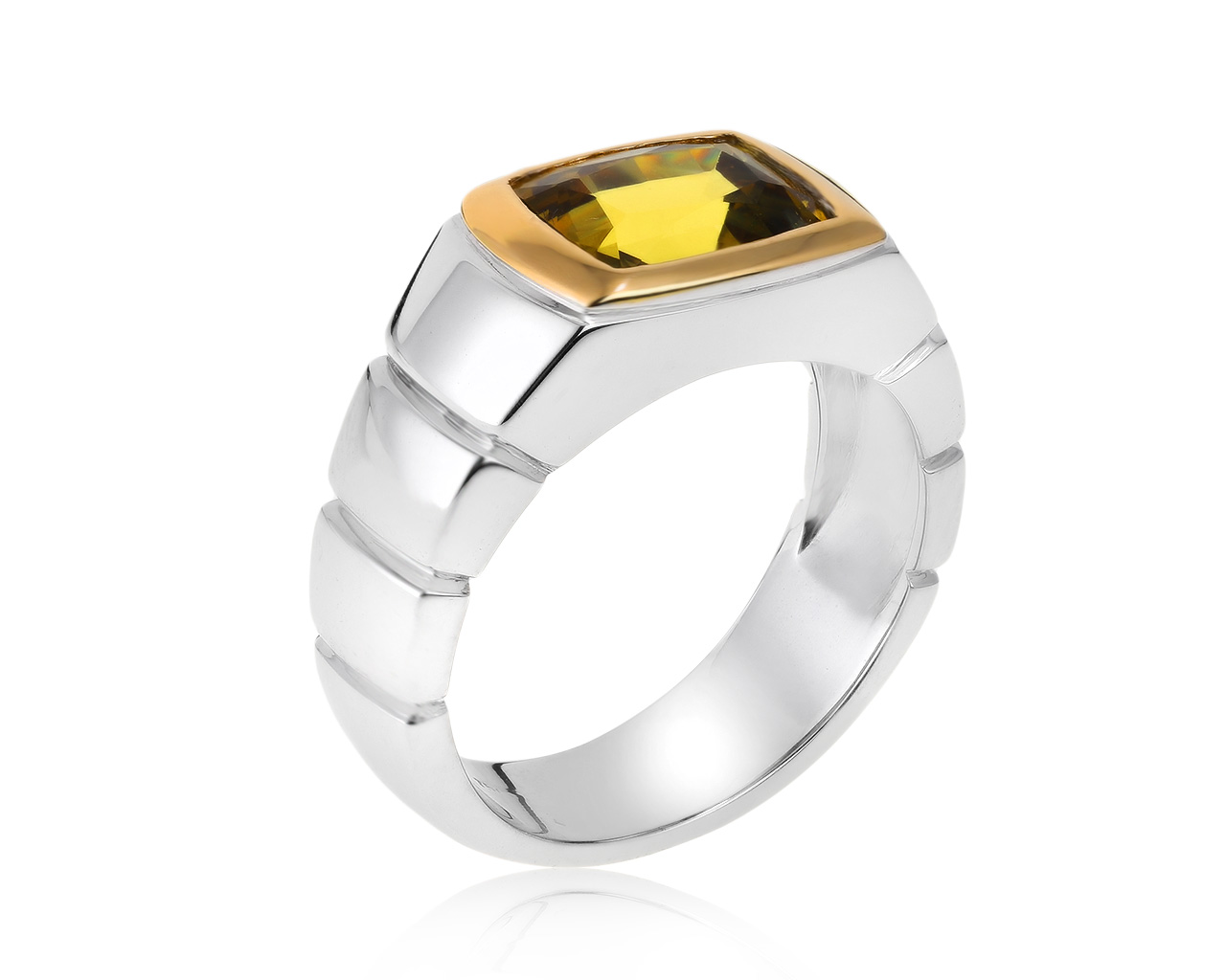 Удивительное золотое кольцо с хризоберилом 4.26ct
