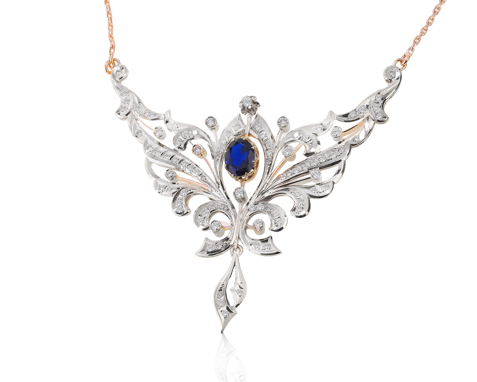 Изысканное золотое колье со шпинелью 3.03ct 030722/3