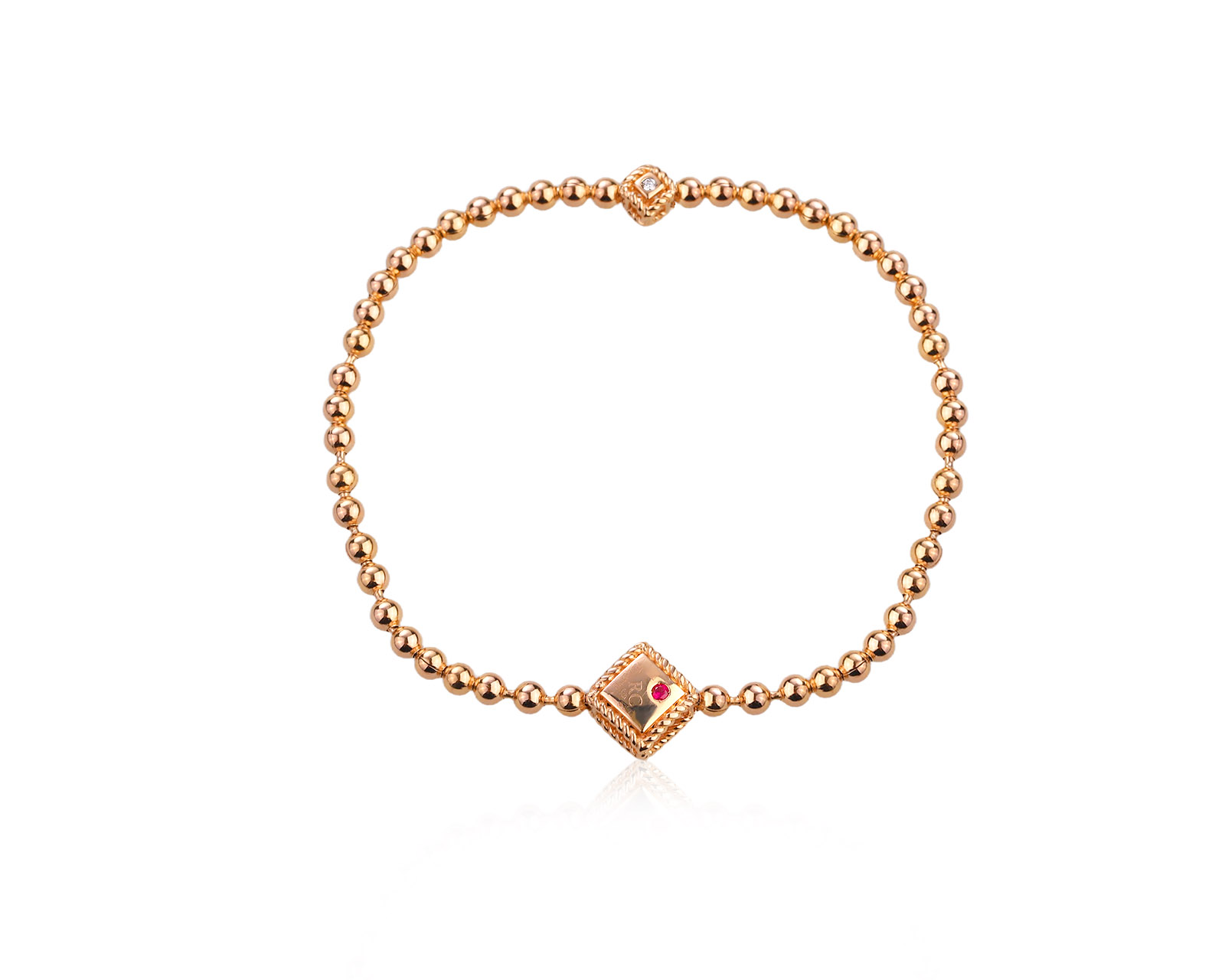 Оригинальный золотой браслет с бриллиантами 0.19ct Roberto Coin Palazzo Ducale