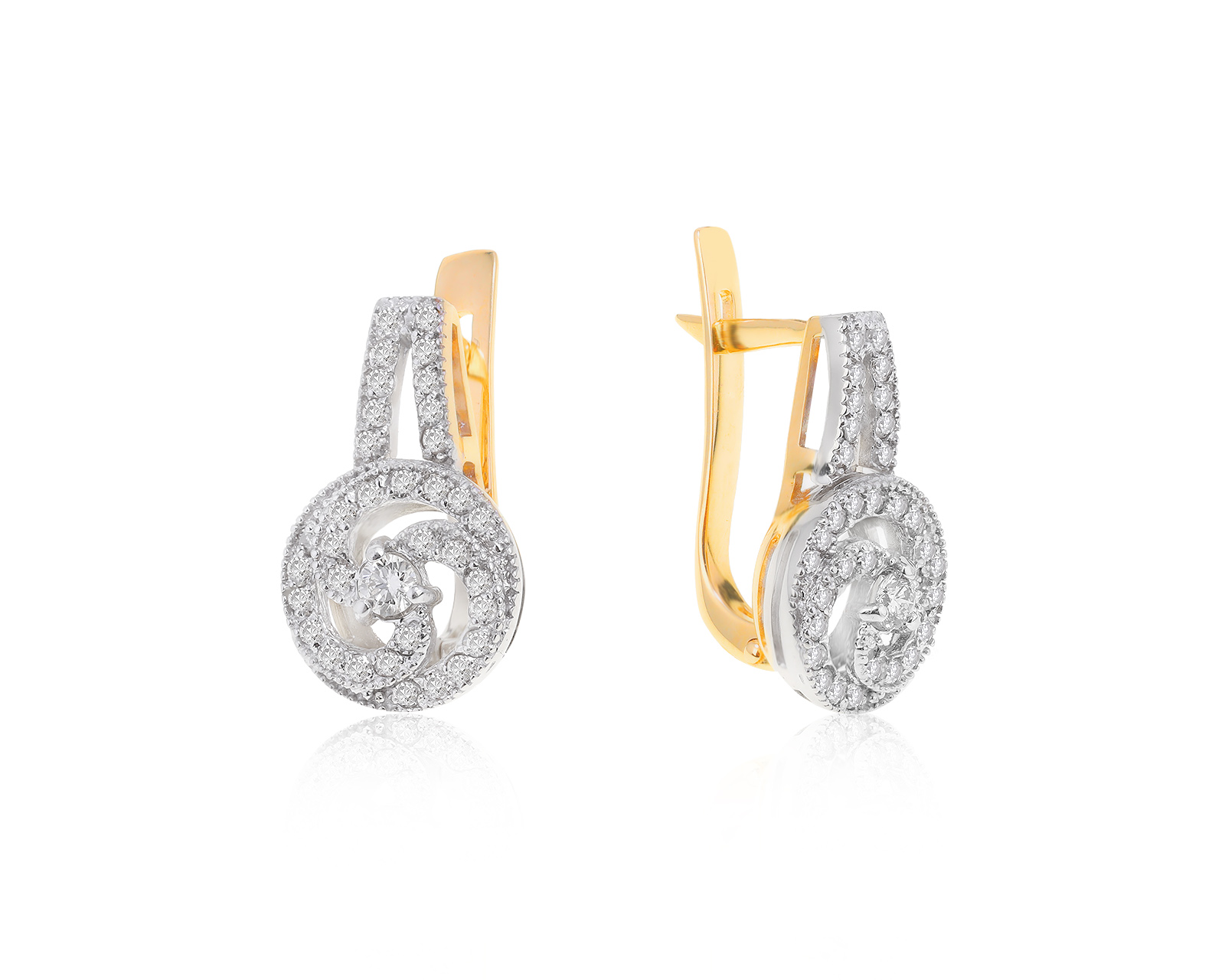 Достойные золотые серьги с бриллиантами 0.77ct 040422/11