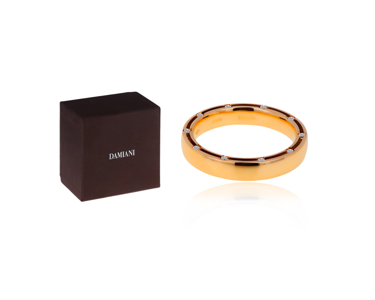 Золотое кольцо с бриллиантами 0.18ct Damiani Brad Pitt